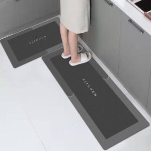 Non-Slip Durable Kitchen Floor Rug 2 Pieces Washable Kitchen Mats