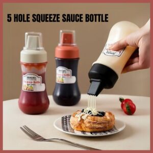 5 Hole Squeeze Sauce Condiment Bottle Dispenser