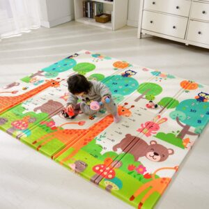 Foldable Play/Crawling/Massage Mat 200 x 180cm - Thick Foam, Dual-Sided Print