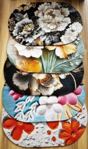Doormats Amazing And Flower Printed oval shape - 1
