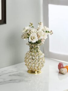 Metal Crystal Flower Vase