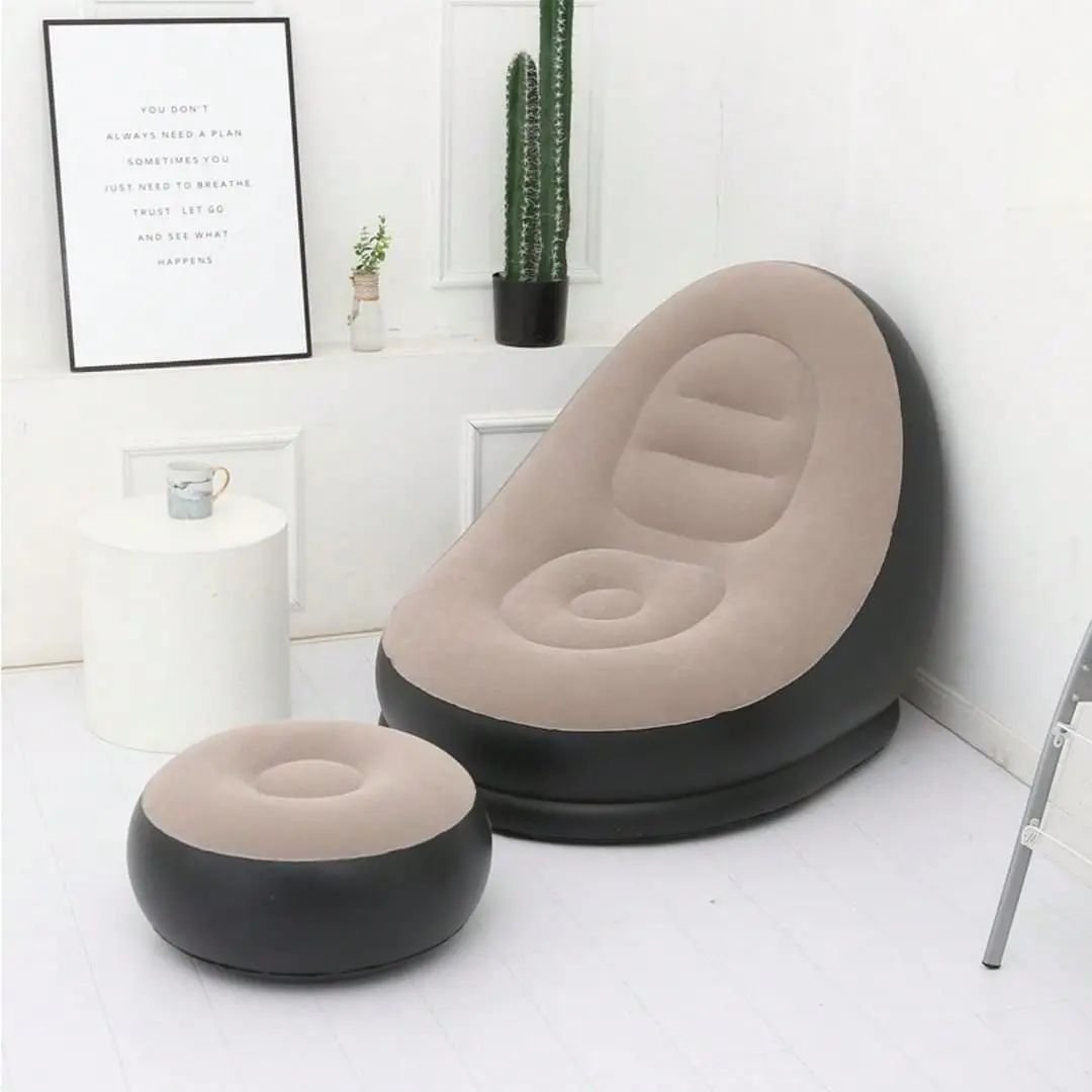 Inflatable Sofa With a footrest and an air Pump. - Image 5