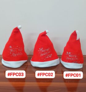 Santa Claus Fleece Printed Caps - FPCO1