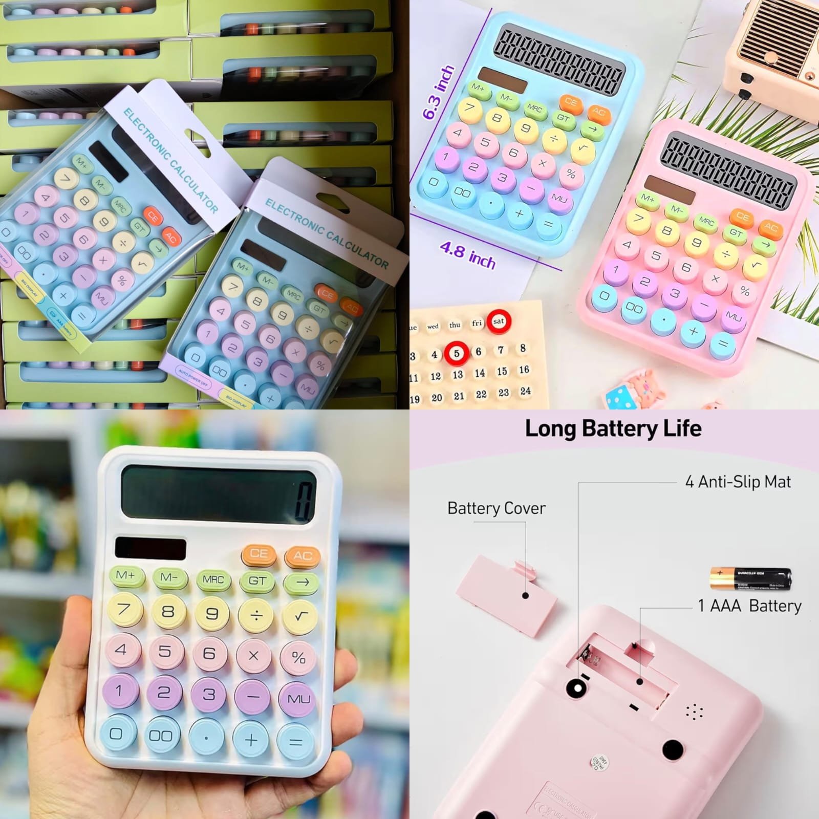 CT 818 Multicolour Dual-Powered Calculater (Solar+Cell)