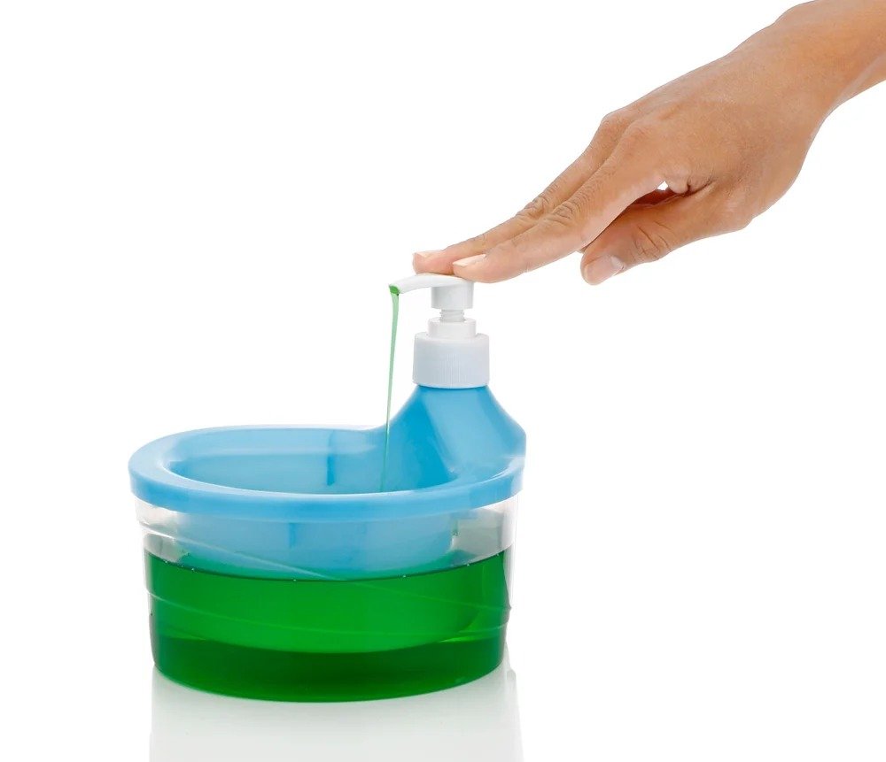 2 in 1 Wave Liquid Soap Dispenser Pump with Scrubber - Image 2