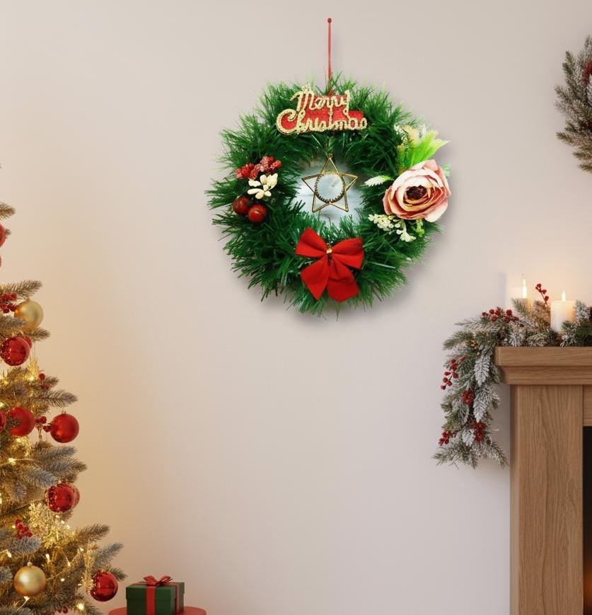 Christmas Wreath (6 Inches) - Available Color Black Pine & Green Pine