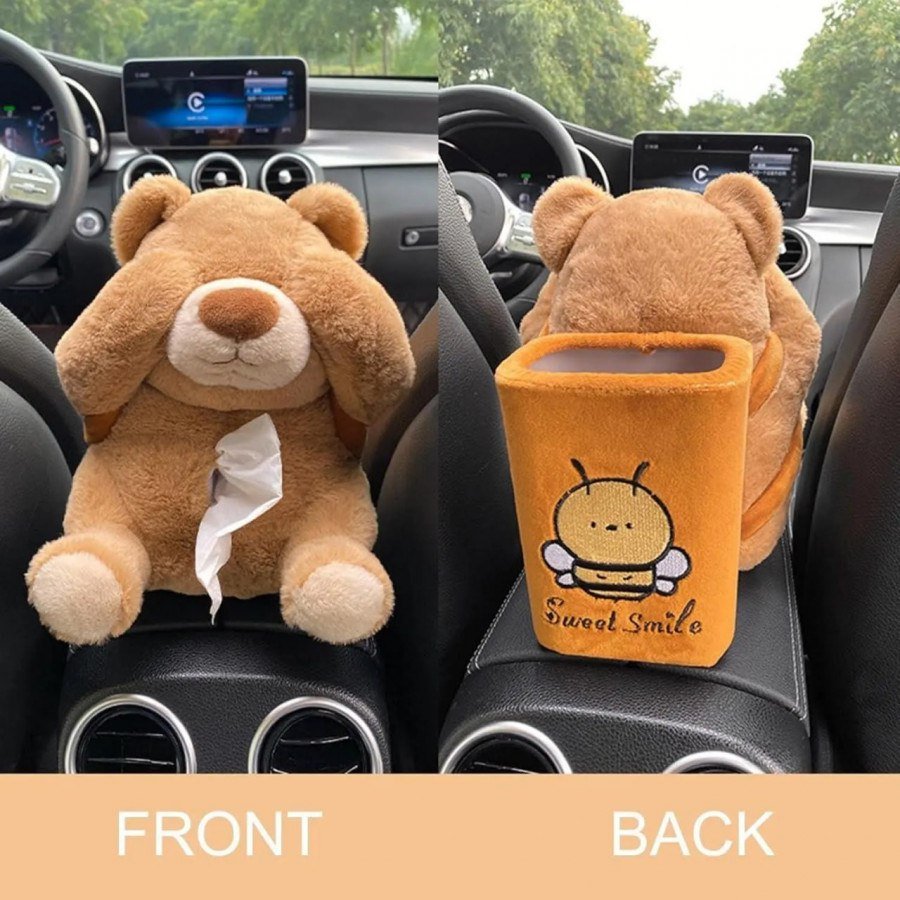 2 in 1 Teddy Tissue And Dustbin Holder