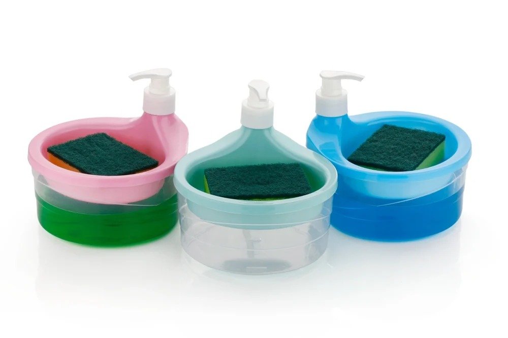 2 in 1 Wave Liquid Soap Dispenser Pump with Scrubber
