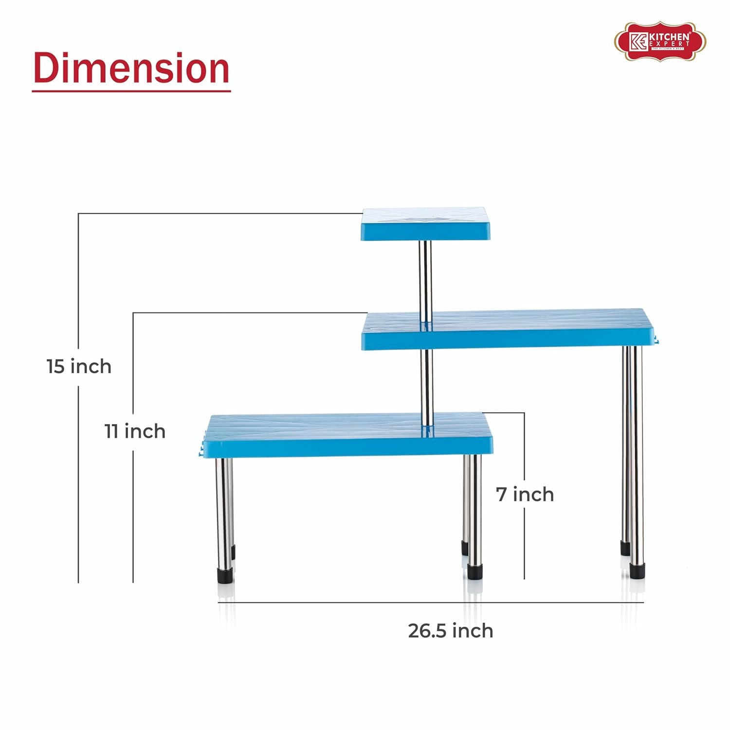 3 Tier Kitchen Corner Shelf Organizer & Spice Rack (1 Pc) - Image 3