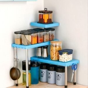 3 Tier Kitchen Corner Shelf Organizer & Spice Rack (1 Pc)