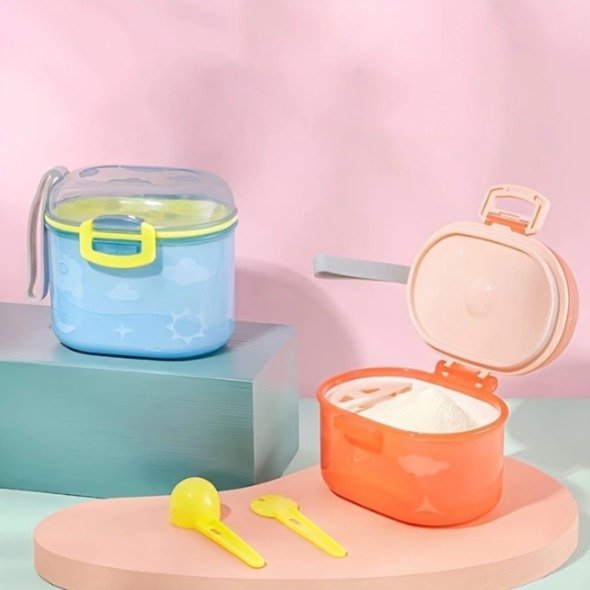 Portable Baby Milk Powder Container Box with Spoon & Fork (BPA Free)
