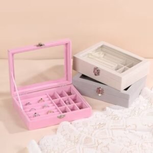 Velvet Jewellery Organizer Glass Top