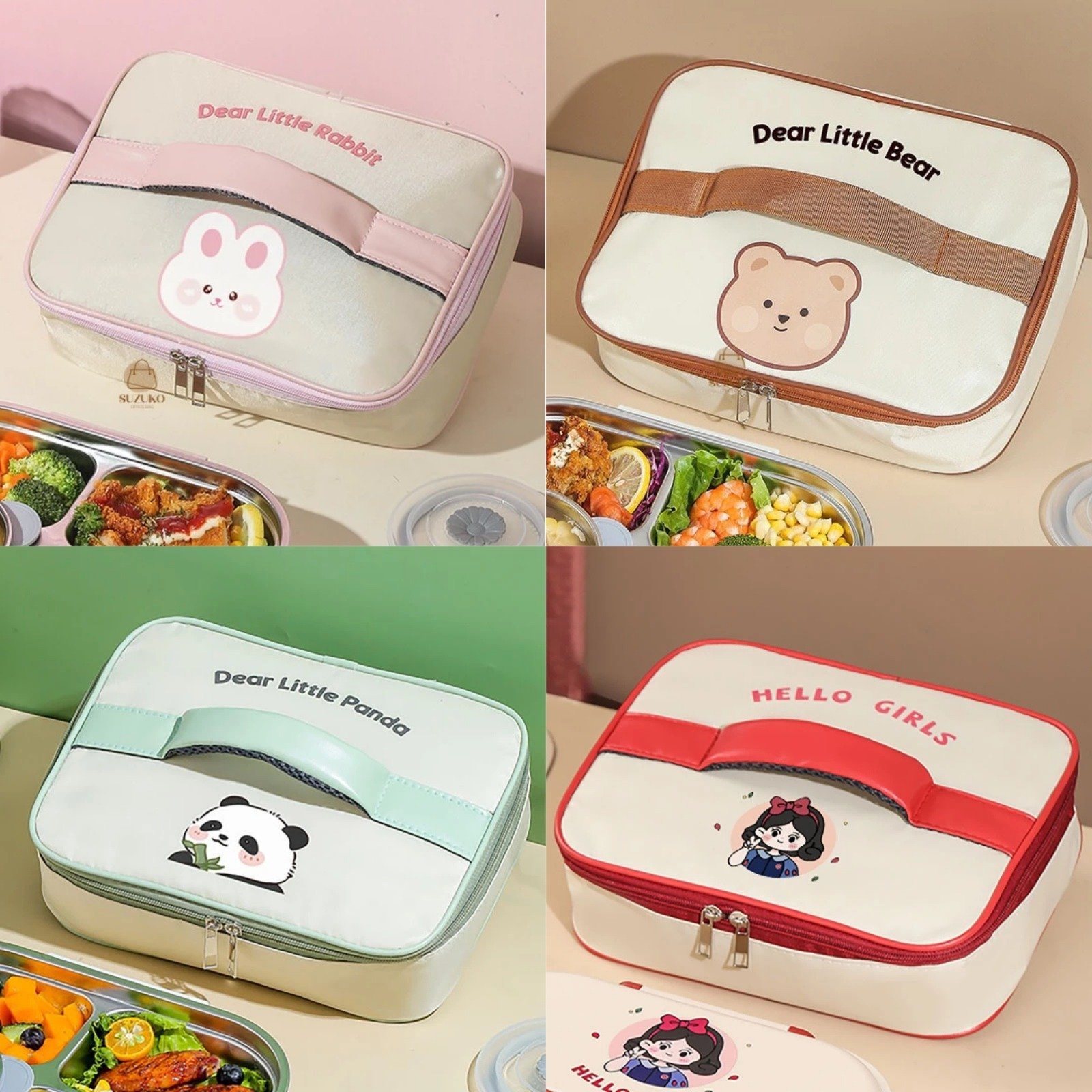 Cartoon Animated Flat Lunch Bag (26 x 19 x 7 cm)