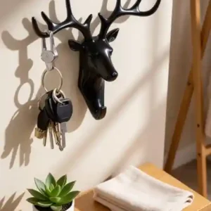 Deer Head Wall Hook - Decorative Key & Coat Hanger (2 Pcs)