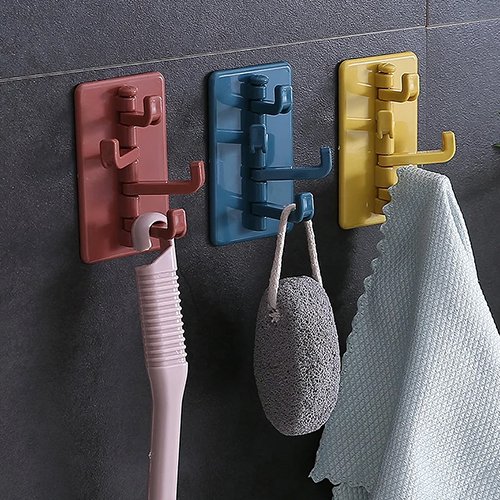 360° Rotating Self Adhesive Wall Hook – Heavy Duty No-Drill Multi-Purpose Hanger for Kitchen & Bathroom - Image 4