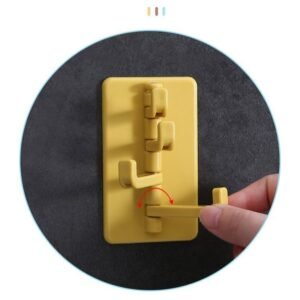 360° Rotating Self Adhesive Wall Hook – Heavy Duty No-Drill Multi-Purpose Hanger for Kitchen & Bathroom