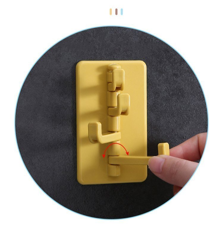 360° Rotating Self Adhesive Wall Hook – Heavy Duty No-Drill Multi-Purpose Hanger for Kitchen & Bathroom