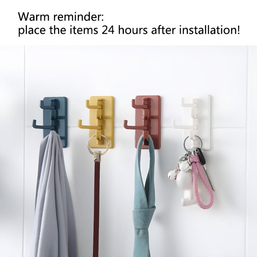 360° Rotating Self Adhesive Wall Hook – Heavy Duty No-Drill Multi-Purpose Hanger for Kitchen & Bathroom - Image 2